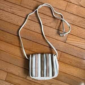 Unlisted by Kenneth Cole - White and Metallics Vintage Leather Crossbody Bag